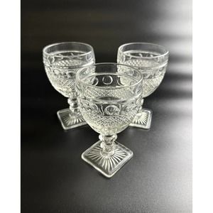 Charming Vintage 1960s Clear Glass Goblets (Set of 3) Park Lane By Colony Glass